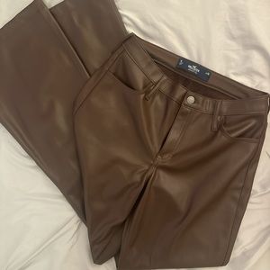 Brown leather flare jeans. Perfect condition
